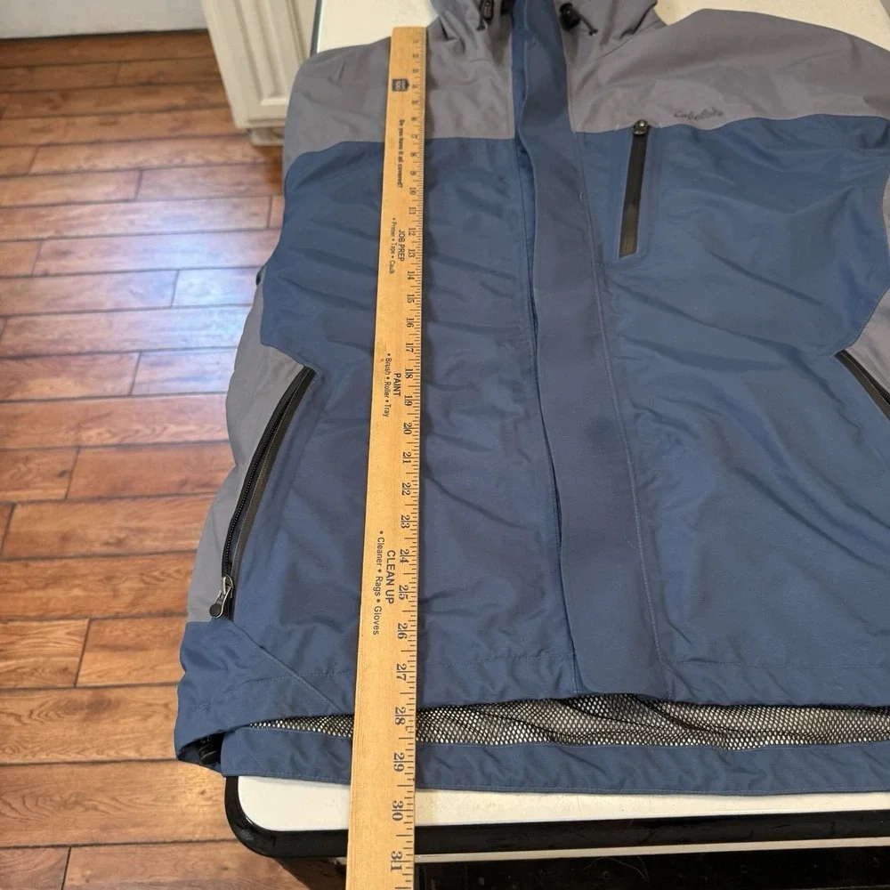 Cabela's Dry Plus Hooded Jacket Men's Sz L‎ Waterproof Breathable Blue Gray